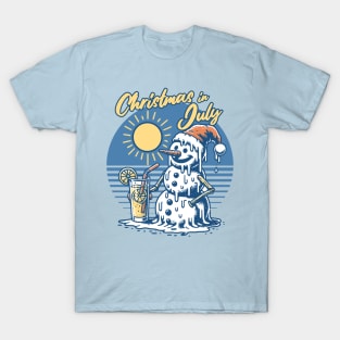 Christmas in July - Melting Snowman T-Shirt